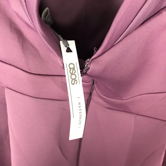 ASOS maternity hi low fit flare sheath dress mauve - Picture 6 of 9